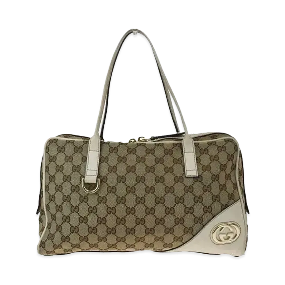 GUCCI GG Canvas Tote Bag "Beige/White"