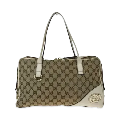 GUCCI GG Canvas Tote Bag "Beige/White"