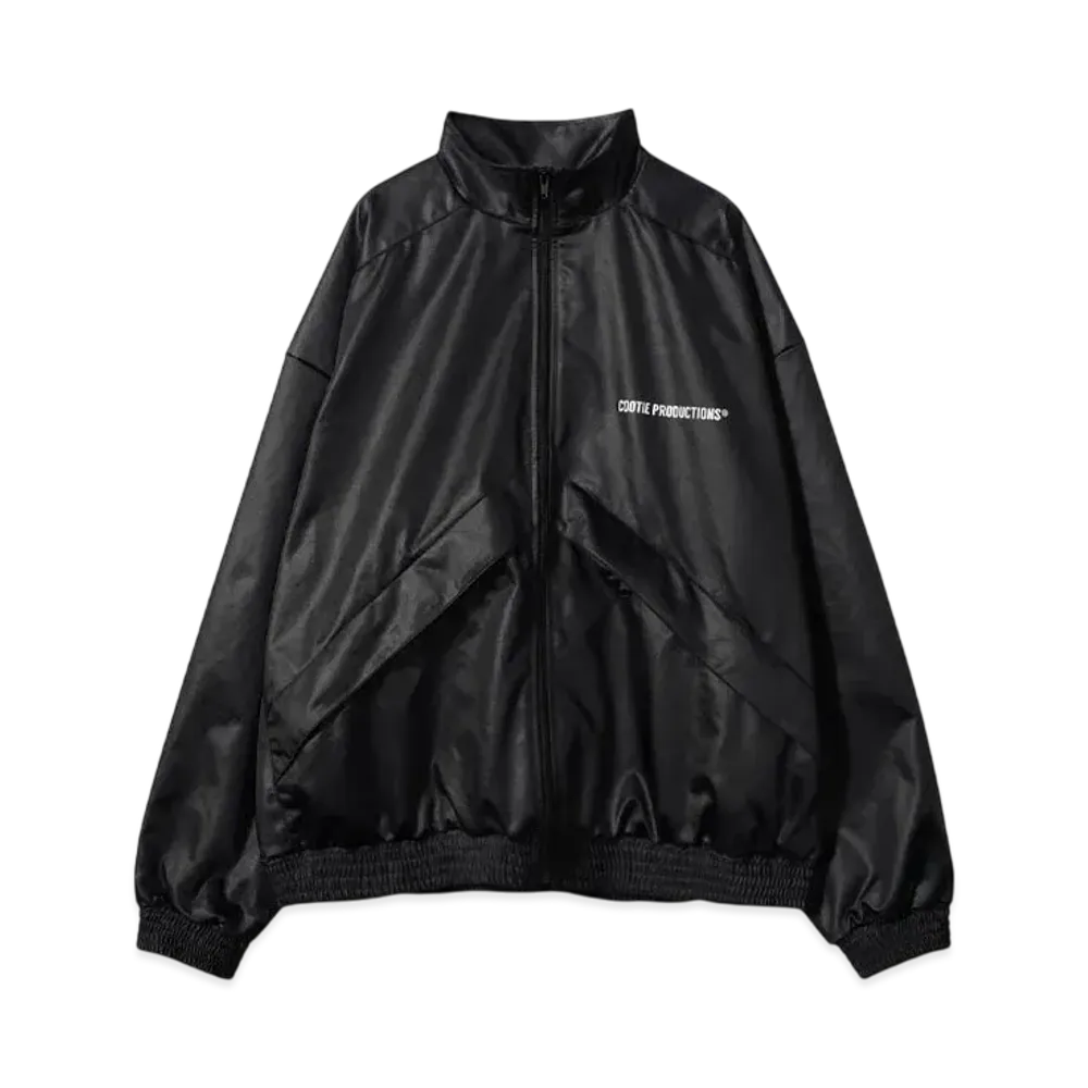 COOTIE PRODUCTIONS Damp Coated Satin Track Jacket "BLACK"