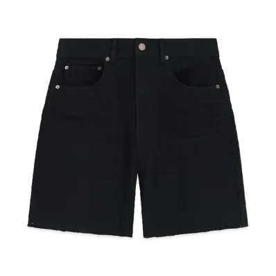 WE11DONE Crinkled Denim Shorts "Black"