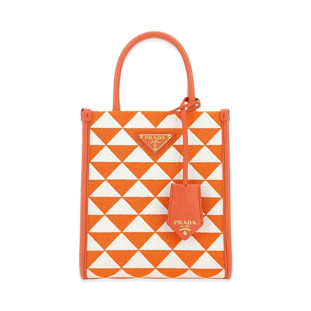 PRADA Women's Embroidefabric Micro Symbole Handbag "Printed"