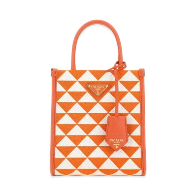 PRADA Women's Embroidefabric Micro Symbole Handbag "Printed"