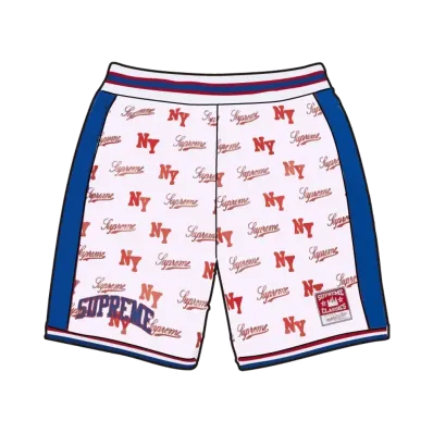 Supreme x Mitchell & Ness Monogram Basketball Short "White"