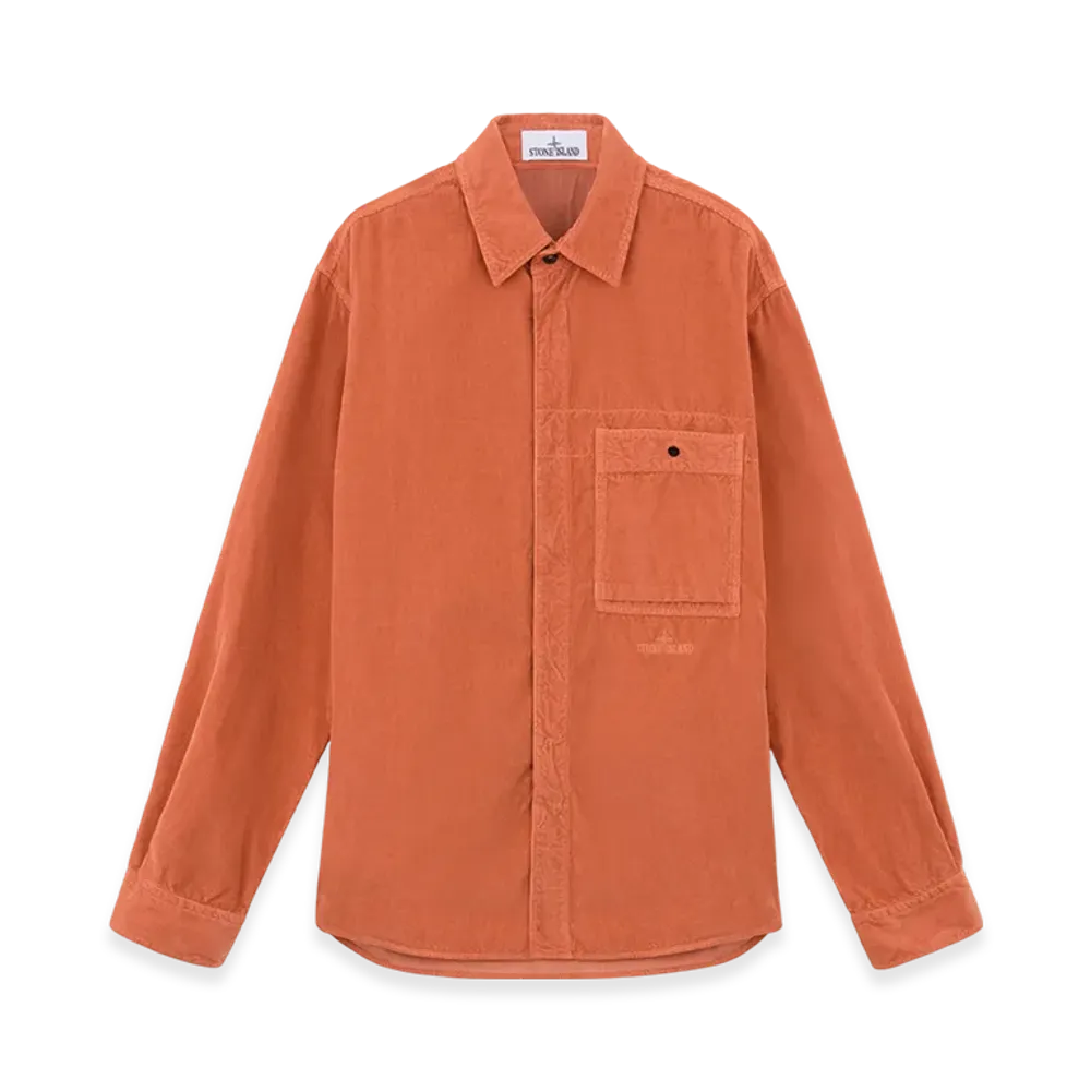 Stone Island 12707 Micro Corduroy Relaxed Fit L/S Shirt - 24FW "Orange"