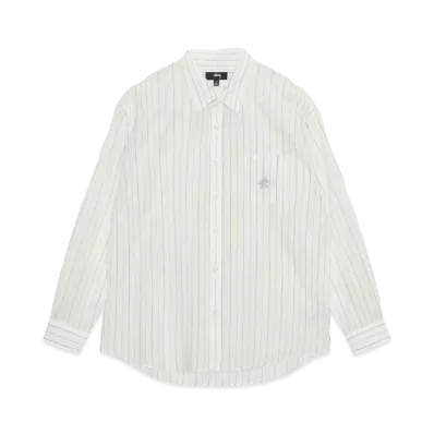 Stussy Classic Shirt Striped Cotton Linen "White"