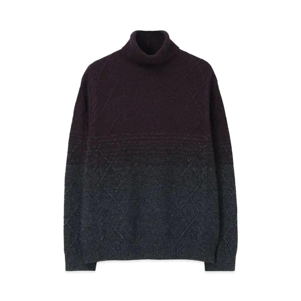 Paul Smith Diamond Cable Gradation Turtleneck Knit "DarkPurple"