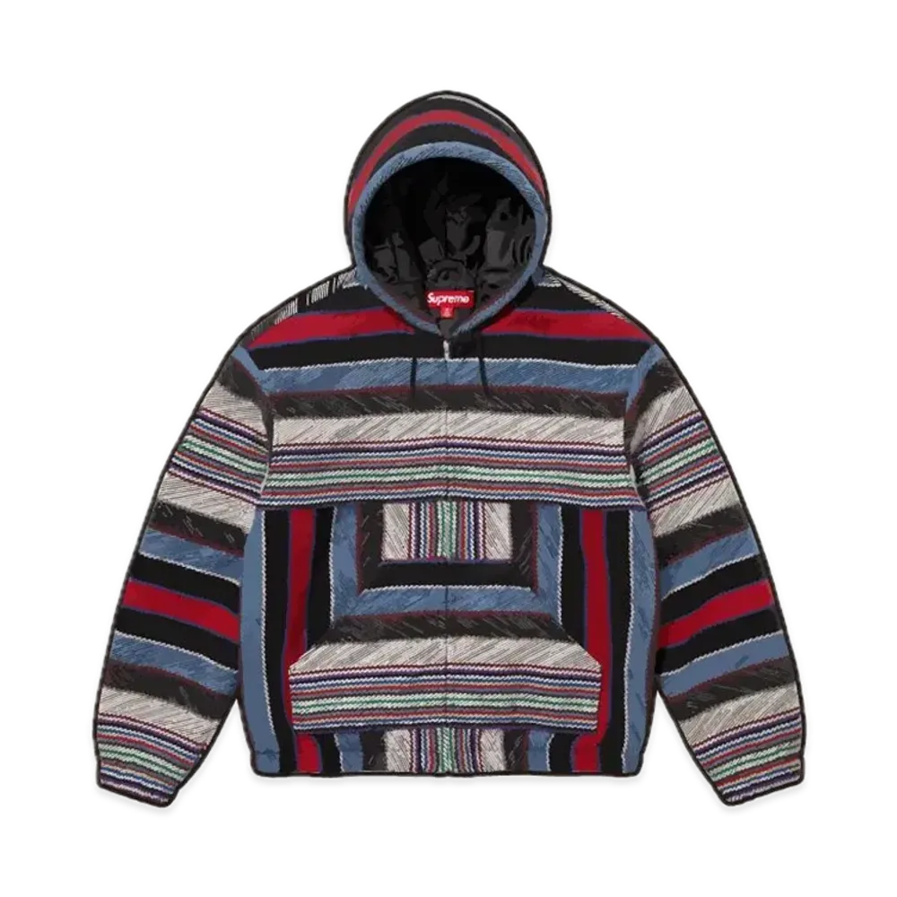 Supreme Woven Stripe Hooded Jacket "Black"