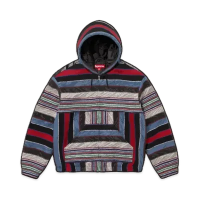 Supreme Woven Stripe Hooded Jacket "Black"