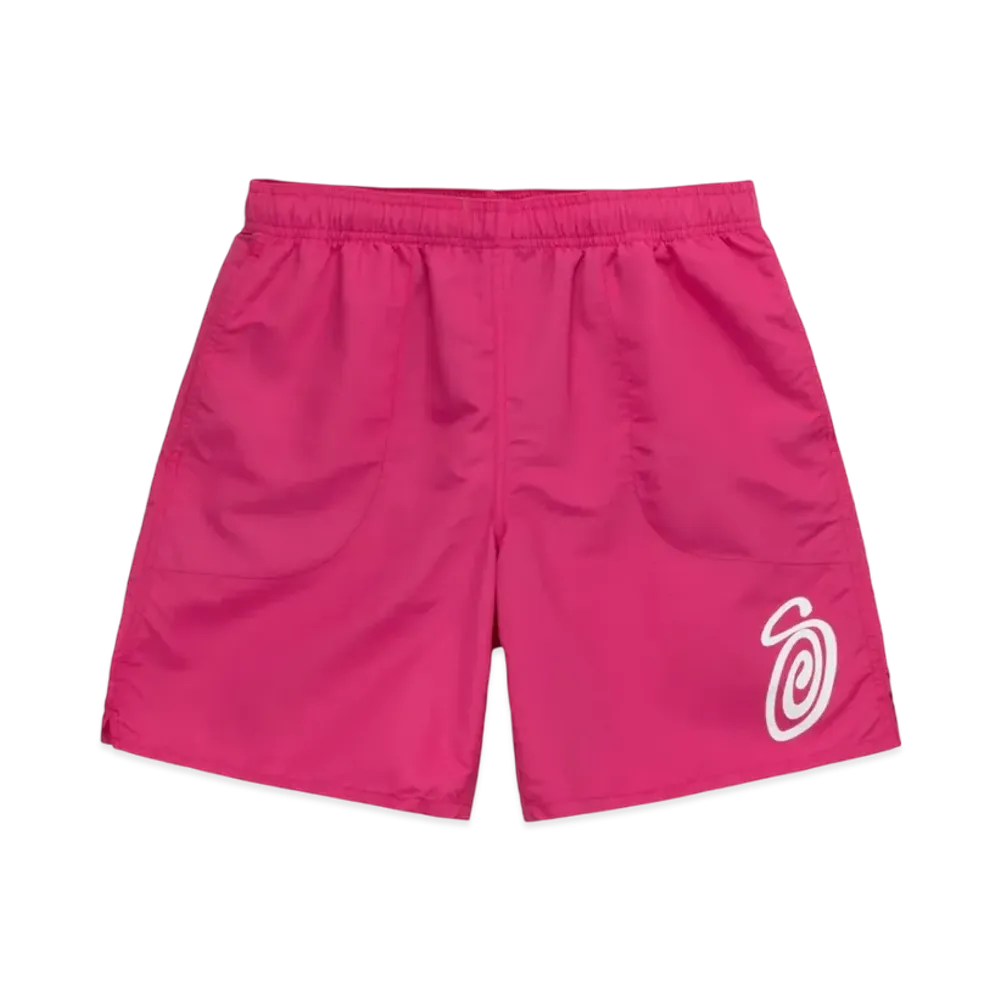 Stussy Curly S Water Shorts "Fucshia"