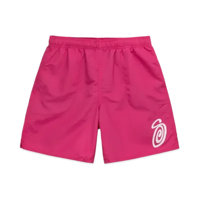 Stussy Curly S Water Shorts "Fucshia"
