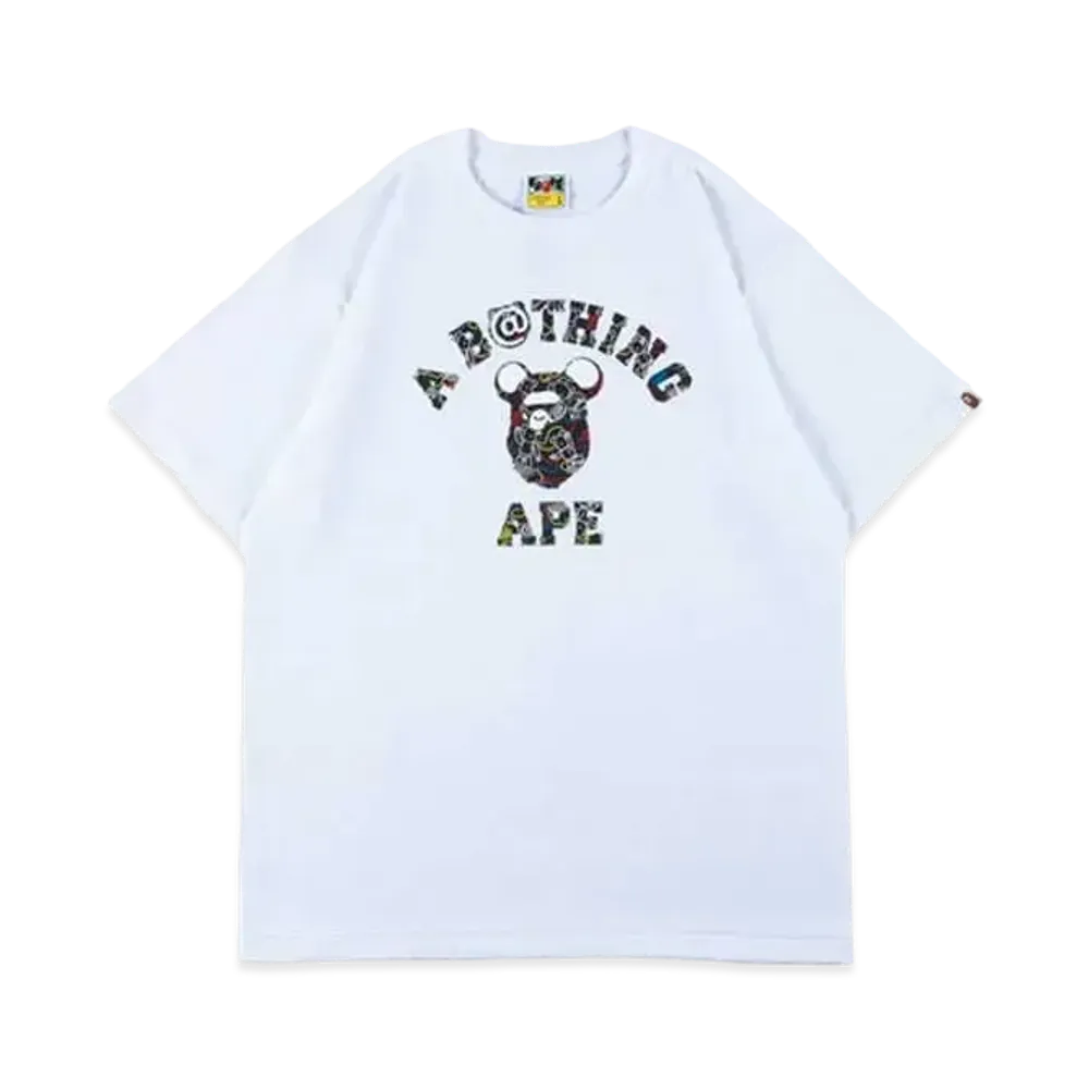 Bearbrick BAPE COLLEGE 2021 T-Shrit "White"