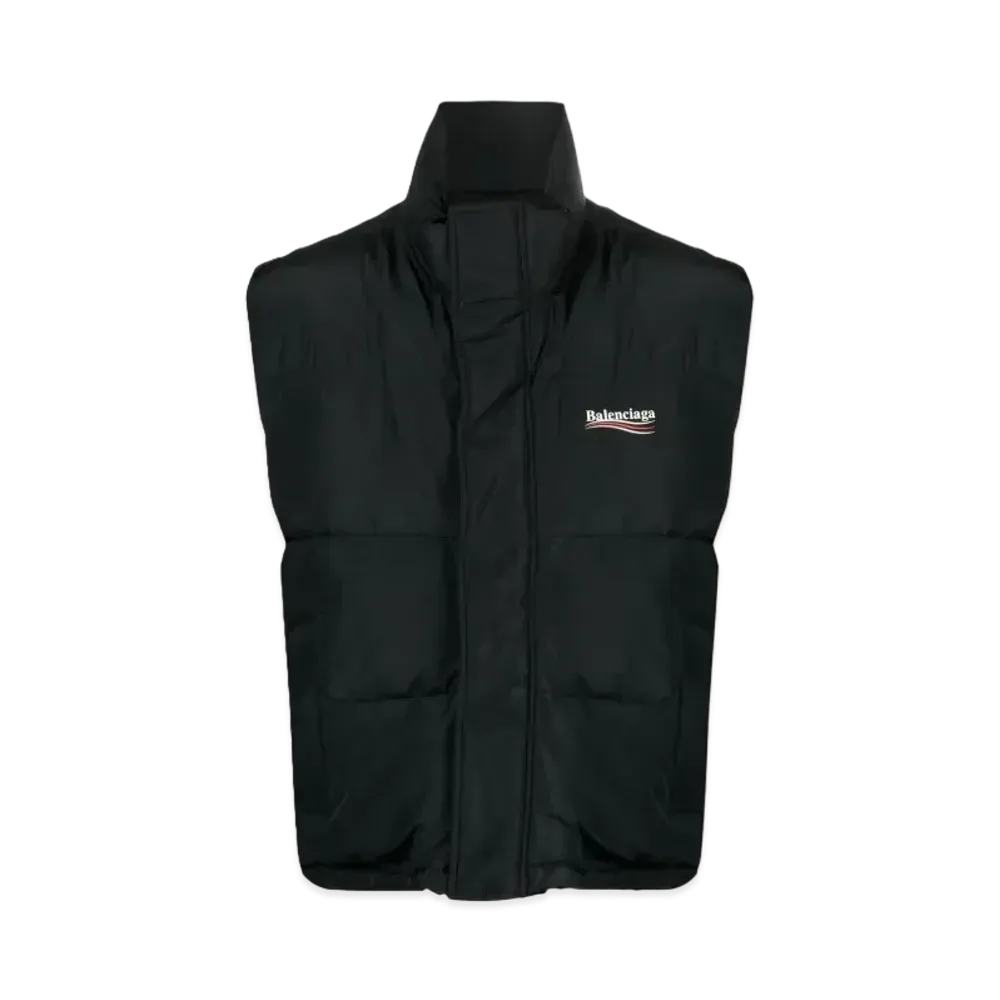 BALENCIAGA Political Campaign Cocoon Puffer Gilet "Black"