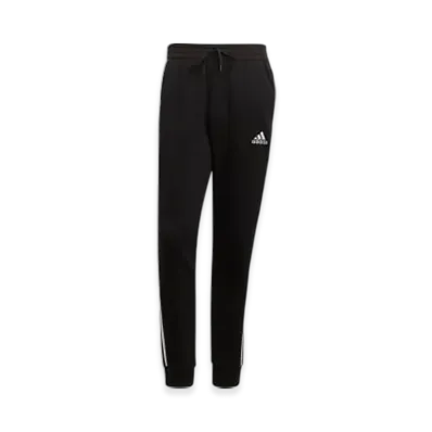 adidas Essentials Fleece Tapered Cuff 3-Stripes Pants "Black/White"