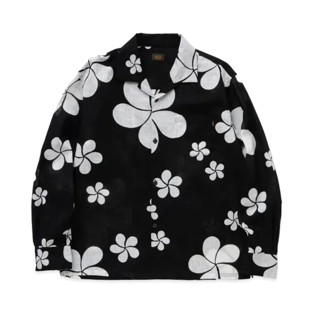 RATS Flower Aloha L/S Shirt "Black"