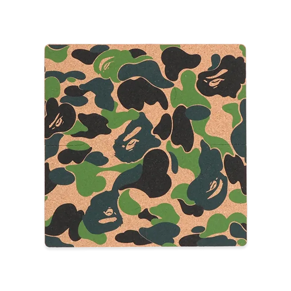 A BATHING APE ABC Camo Puzzle Cork Coaster "Green"