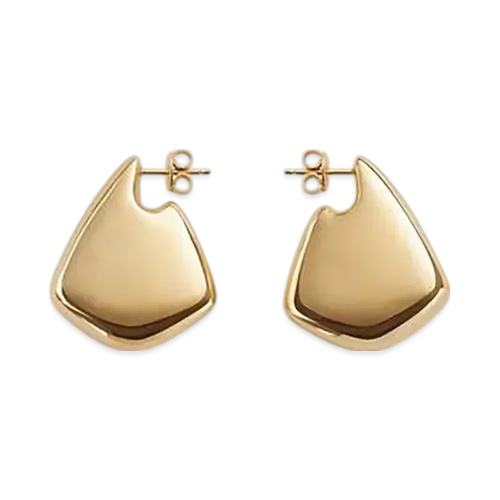 Bottega Veneta Small Fin Earrings "Yellow Gold"