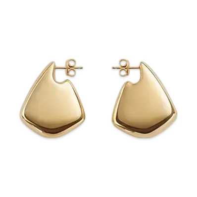 Bottega Veneta Small Fin Earrings "Yellow Gold"