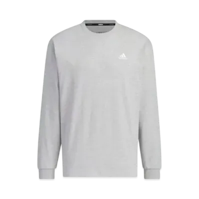adidas Essentials Plus Loose Fit Small Logo Long Sleeve T-Shirt "Medium Grey Heather"