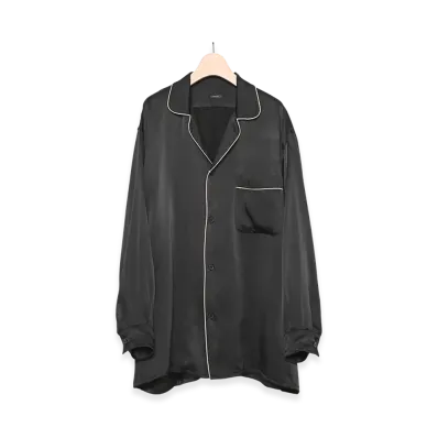 COMOLI Silk Pajama Shirt "Black"