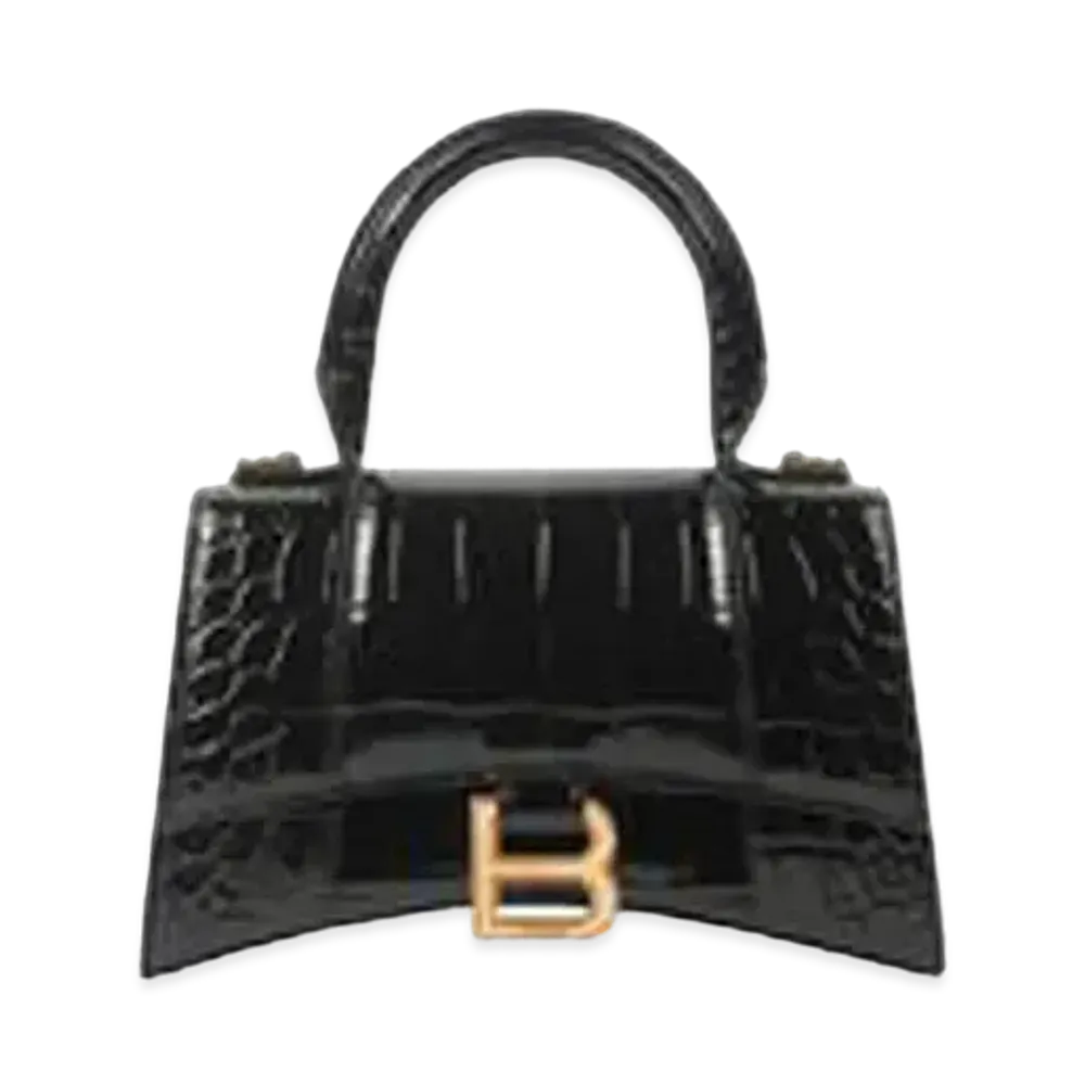 BALENCIAGA Women's Hourglass XS Top Handle Bag "Black"