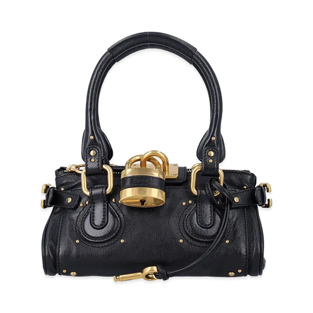 Chloe Women's Small Paddington Bag In Grained Leather "Black"