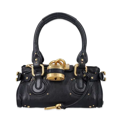 Chloe Women's Small Paddington Bag In Grained Leather "Black"