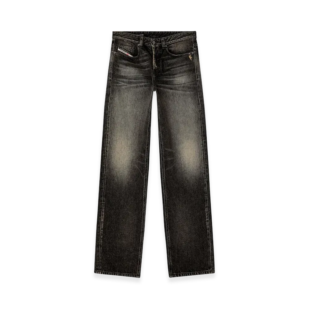 Diesel Distressed Button Fly Jeans D-Macro "Black"