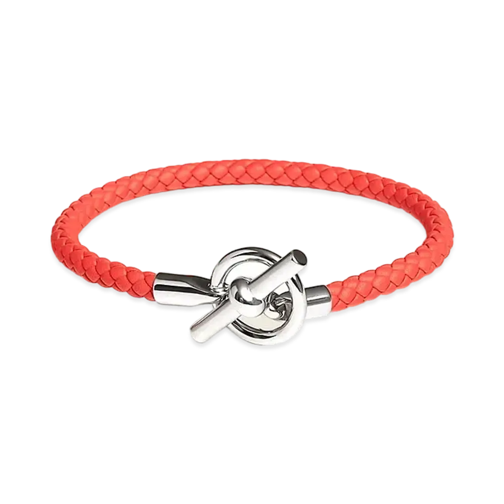 Hermes Glenan H Bracelet "Orange Field/Palladium"