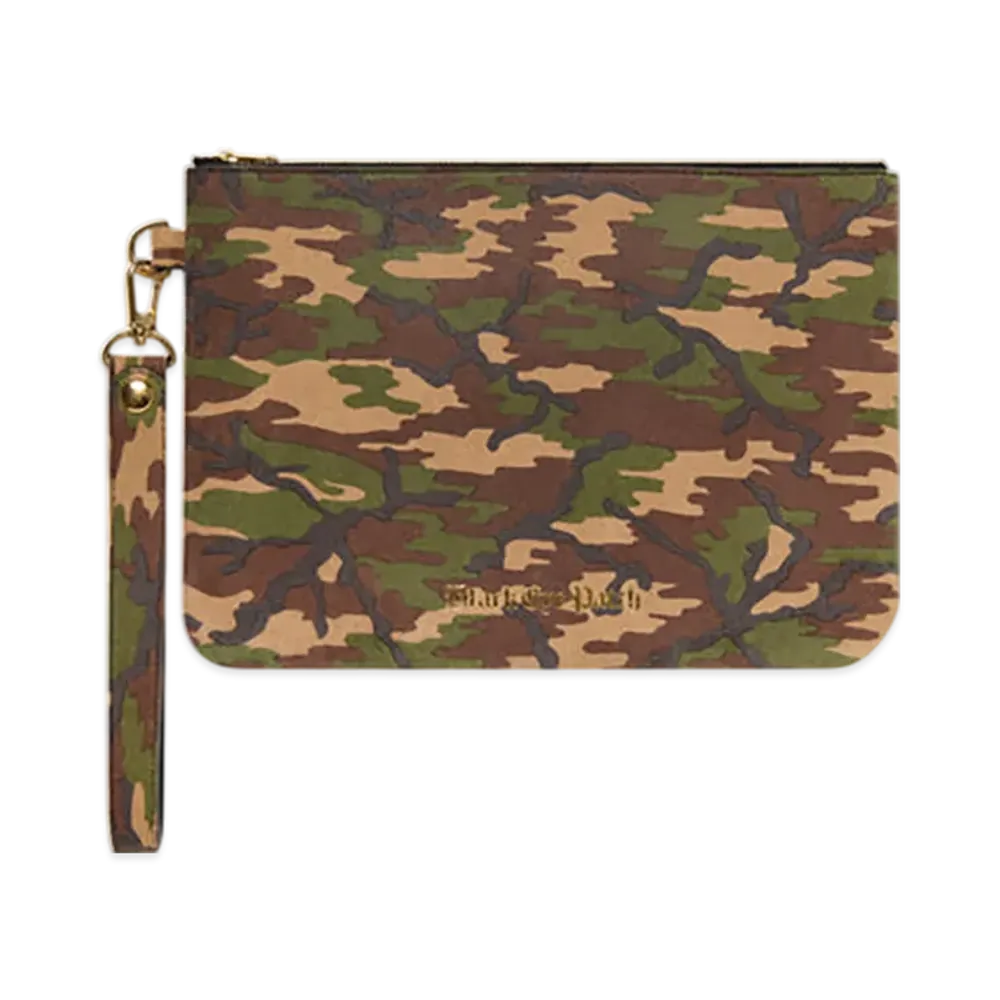 BlackEyePatch Camouflaged Leather Clutch Bag "Woodland Camo"