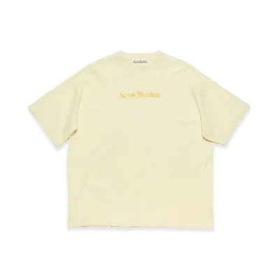 Acne Studios Blurred Logo T-Shirt Relaxed Unisex Fit "Pale Yellow"