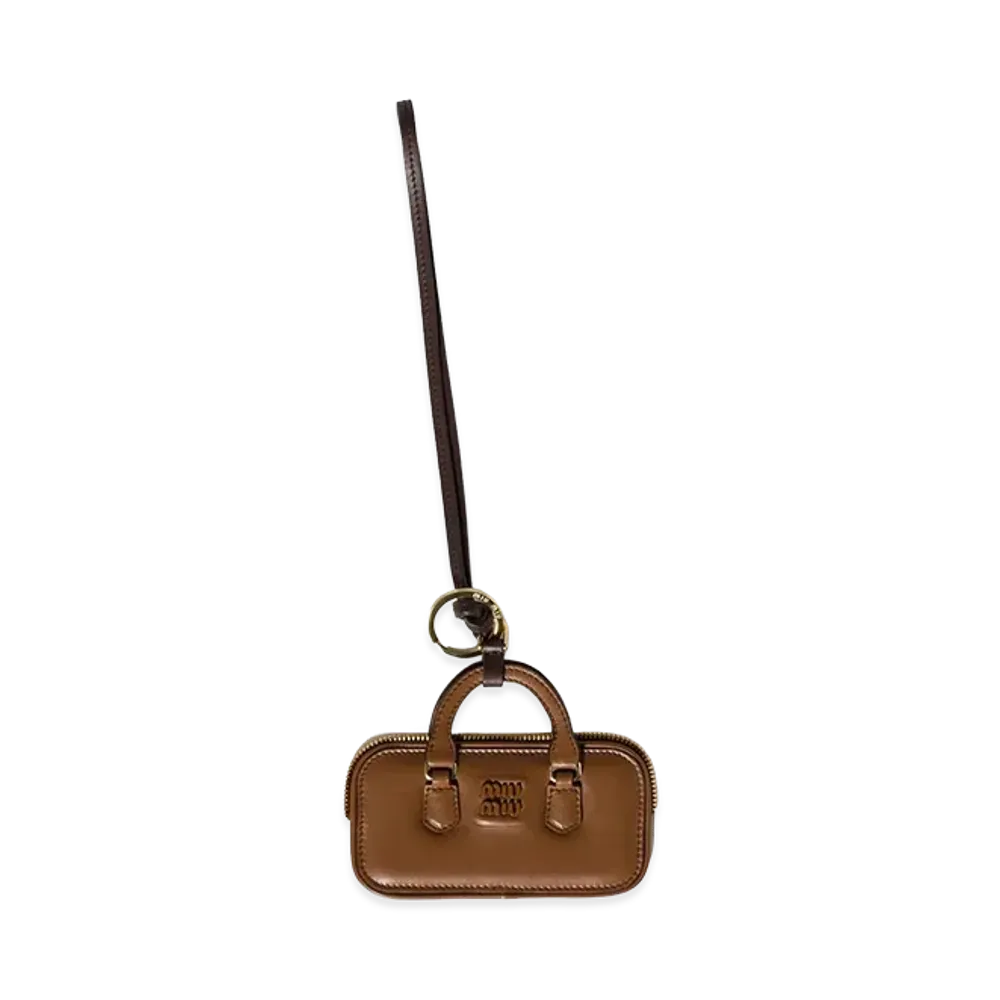 MIU MIU Women's Arcadie Leather Charm "Brown"