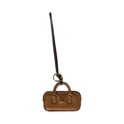 MIU MIU Women's Arcadie Leather Charm "Brown"