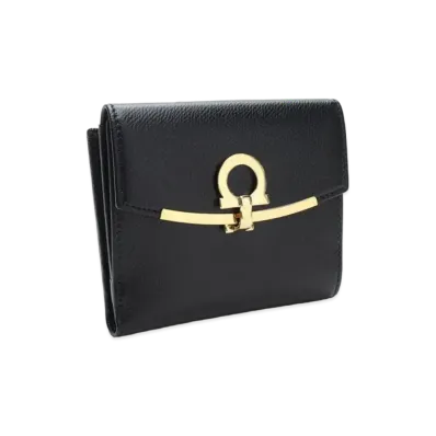 Salvatore Ferragamo Gancini French Wallet "Black"
