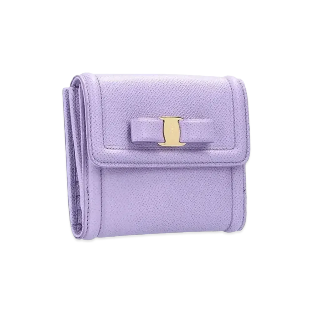 Salvatore Ferragamo Vara Bow French Wallet "Purple"