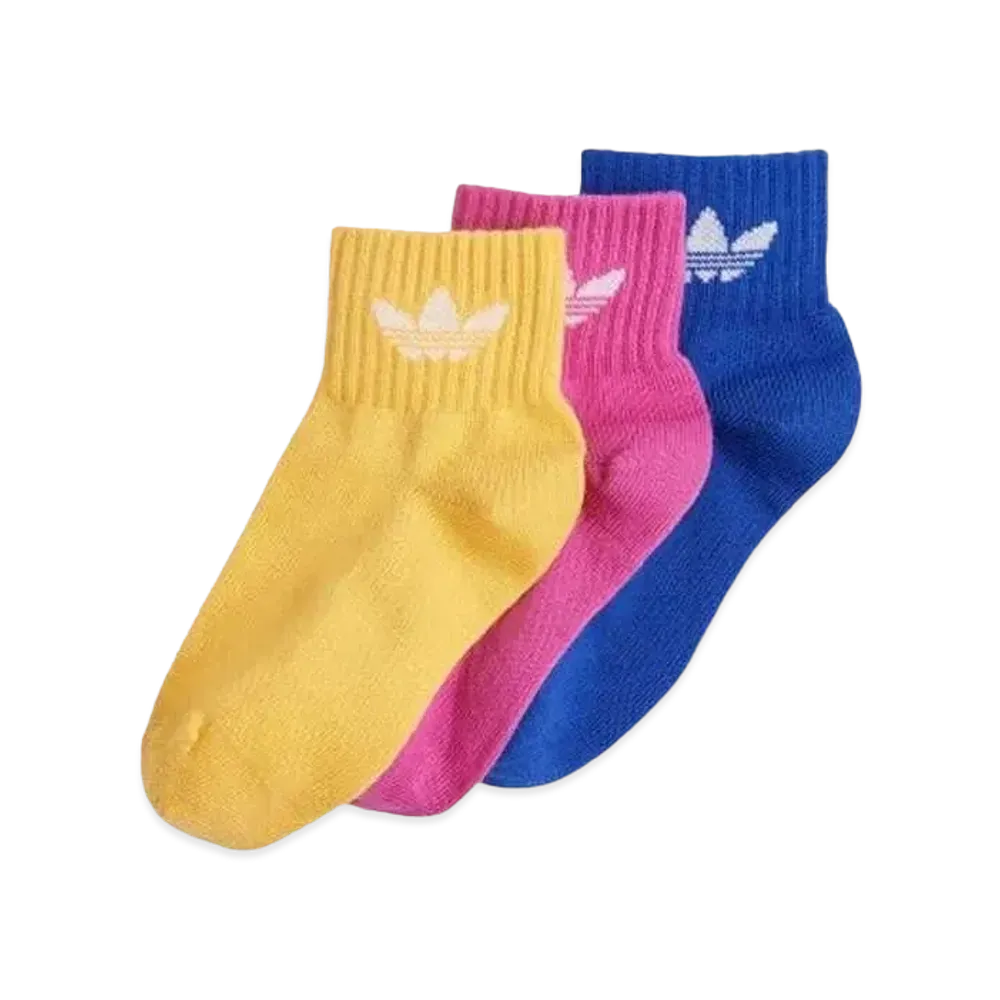 adidas Kids Ankle Socks 3 Pairs "Semilcid Blue/Semilcid Fuchsia/Semi Spark"