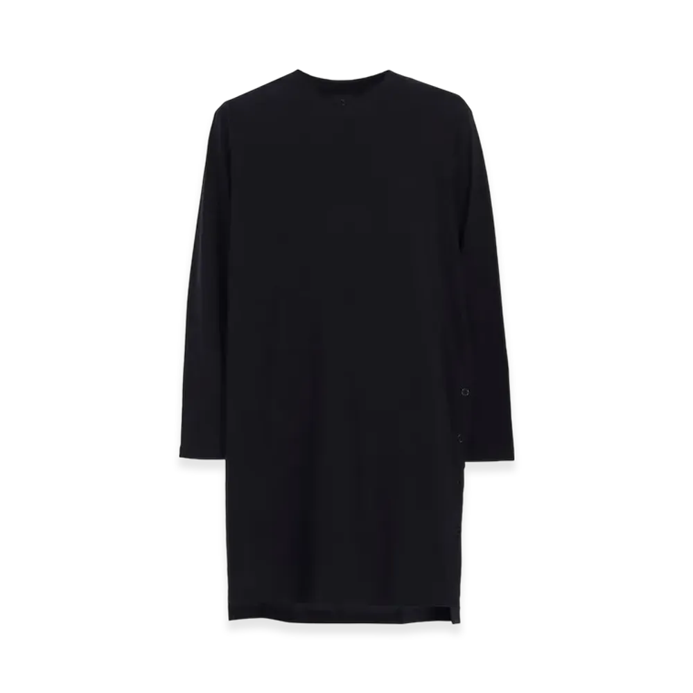 Yohji Yamamoto POUR HOMME Combed Single Jersey Single Button Henry Neck LS T "Navy"