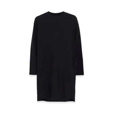 Yohji Yamamoto POUR HOMME Combed Single Jersey Single Button Henry Neck LS T "Navy"
