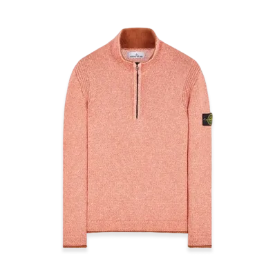 Stone Island 522B3 Color Sprayed Tape Half Zip Up Knit - 24SS "Rust"