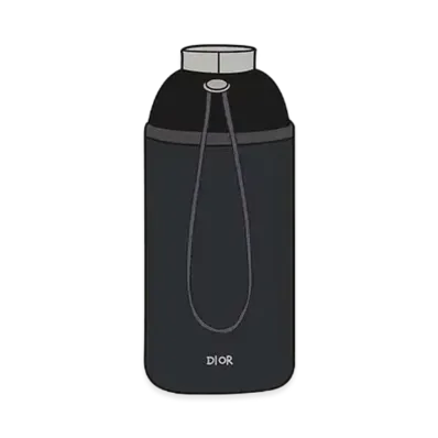 Dior x Sacai Bottle & Bottle Holder Grained Calafskin & Technical Fabric "Black"
