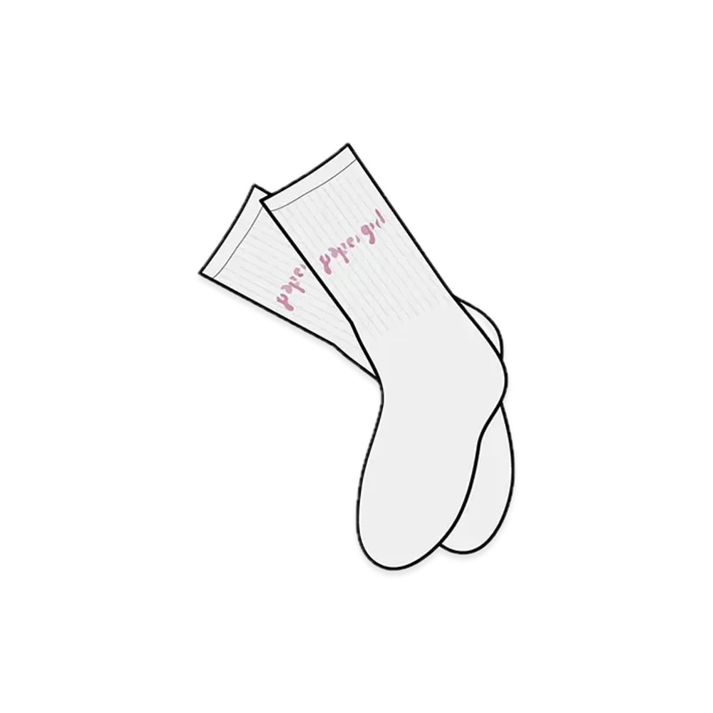 papergirl x BEAMS Socks "White"