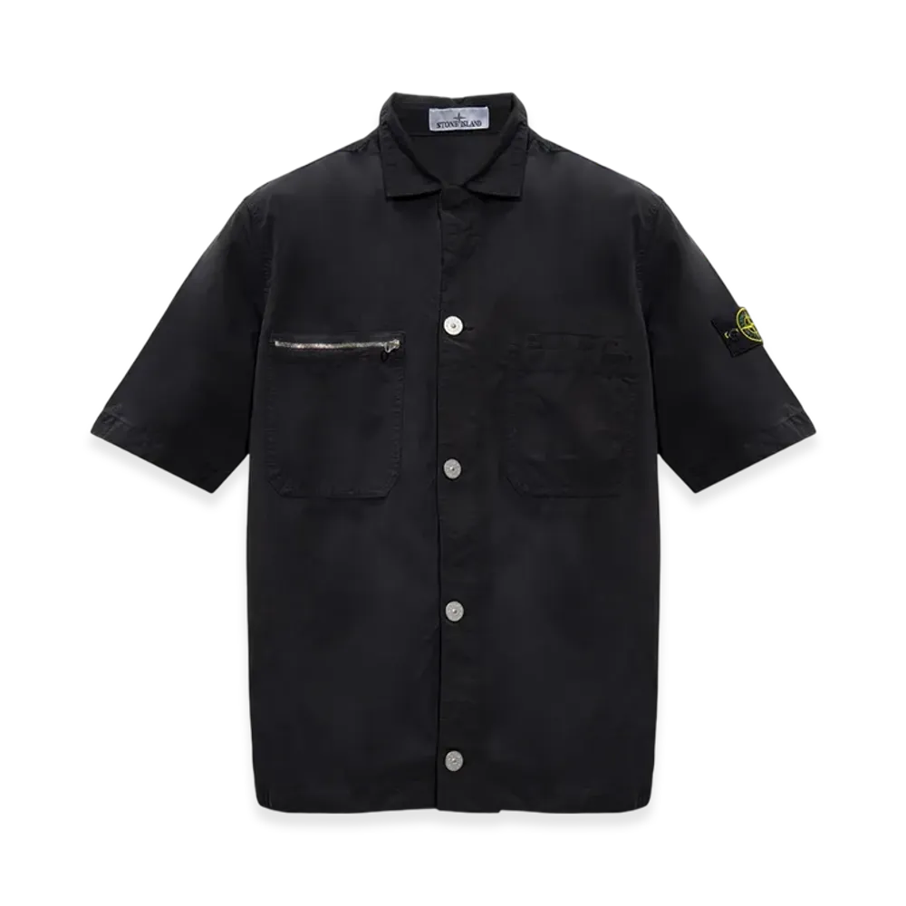Stone Island 11429 Patch Chest Pockets Short Sleeve Overshirt - 23SS "Black"