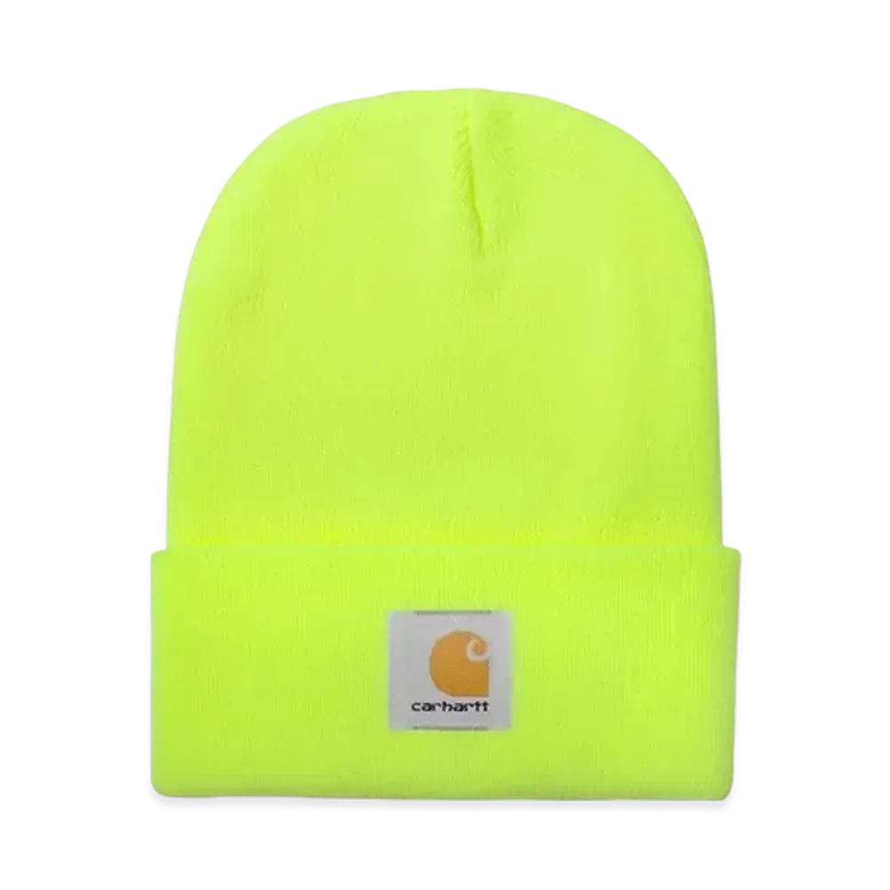 Carhartt Knit Cuffed Beanie Watch Cap C Logo "Bright Lime"