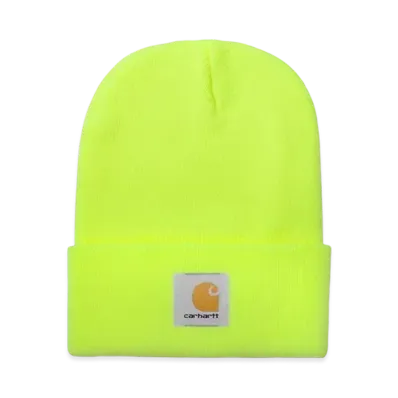 Carhartt Knit Cuffed Beanie Watch Cap C Logo "Bright Lime"