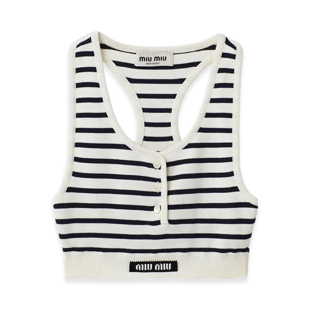 MIU MIU Cotton Top "White/Blue"