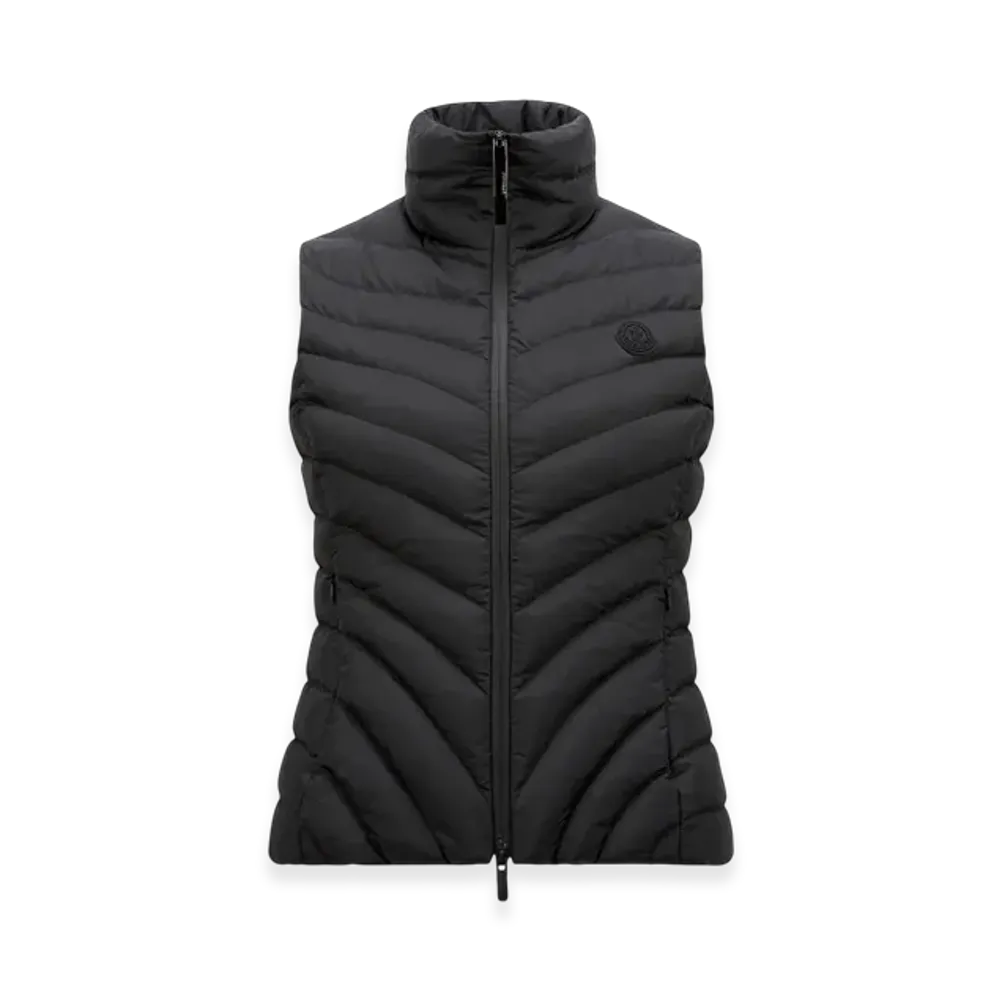MONCLER Granes Diagonal-Quilted Down Gilet "Black"
