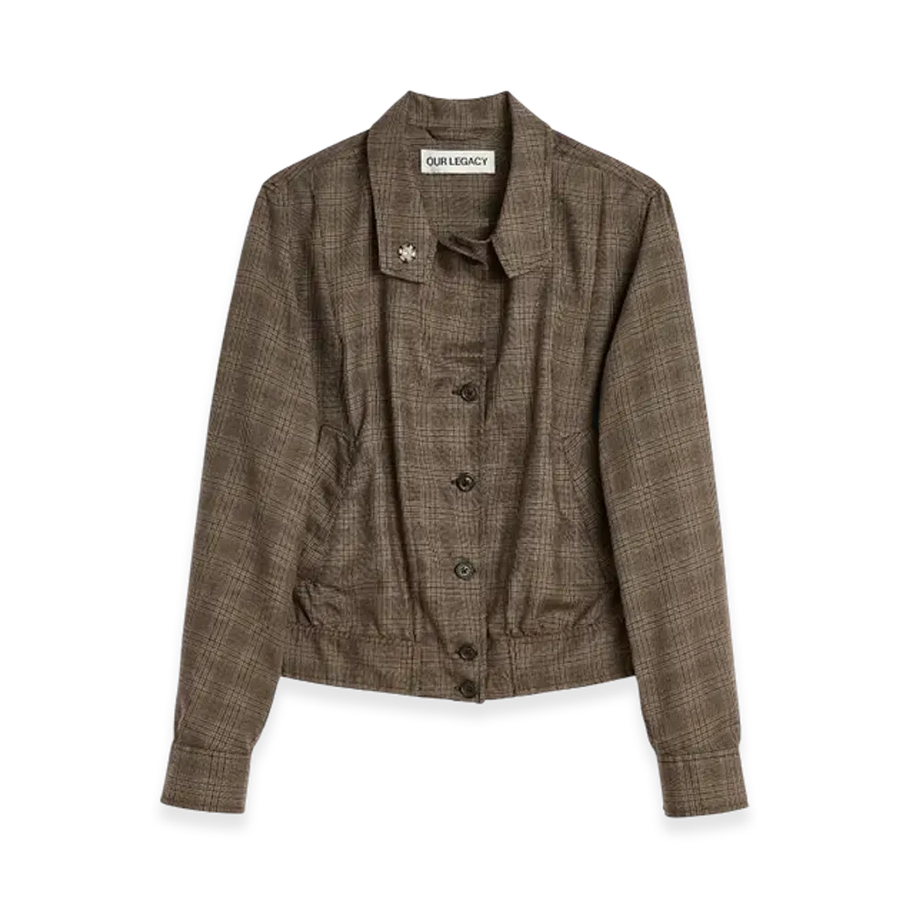 OUR LEGACY Tuxedo Bomber "Dirty Brown Glen Plaid"