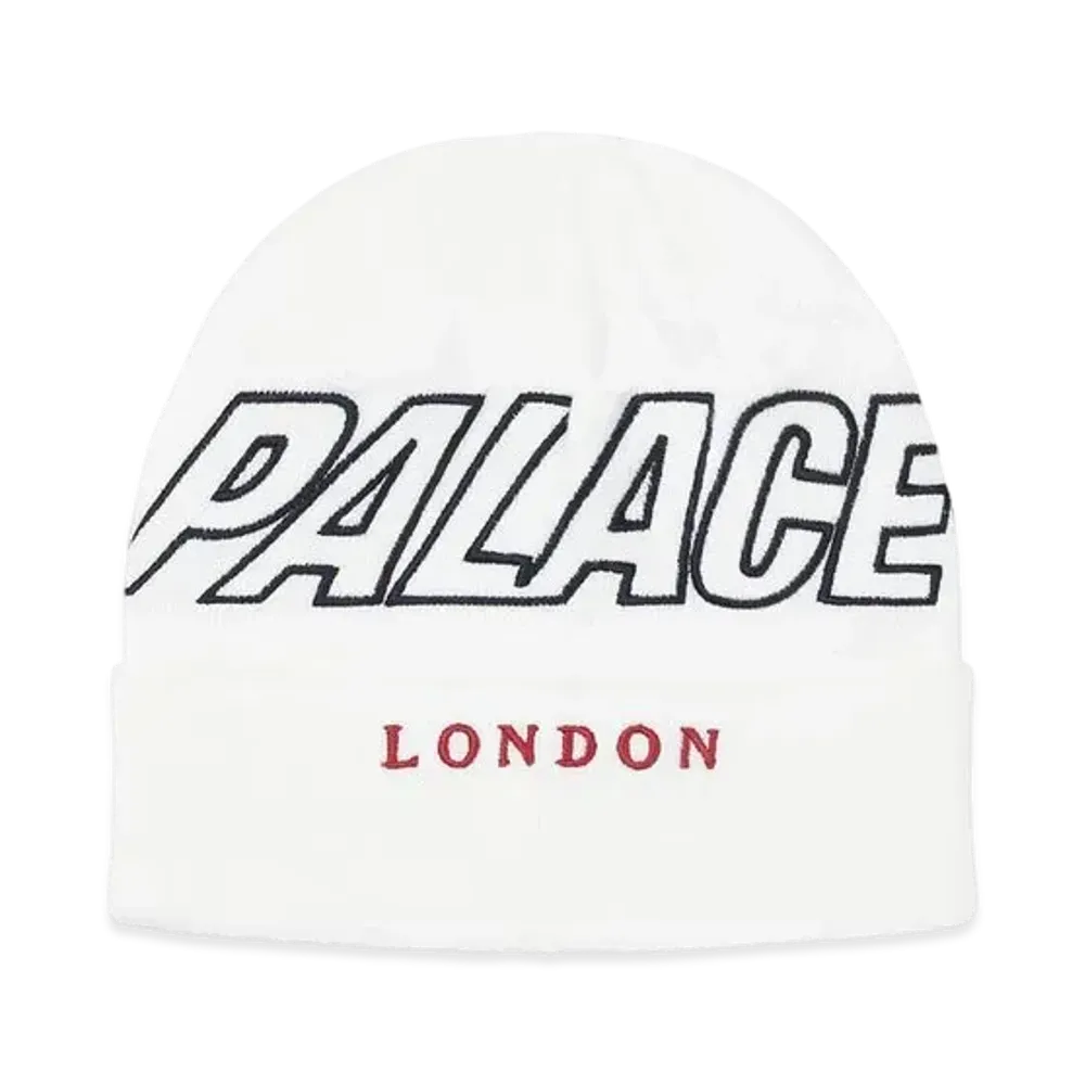 PALACE P-LONDON BEANIE "White"
