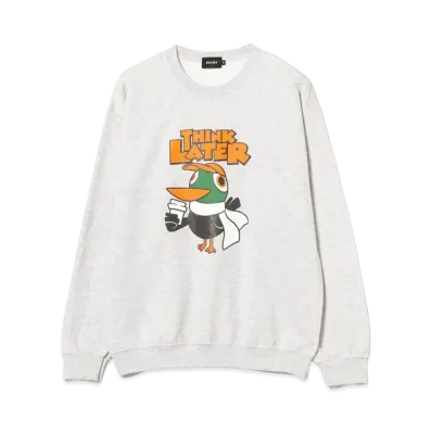 BEAMS THINK LATER Crew Neck Sweatshirt "Ash"