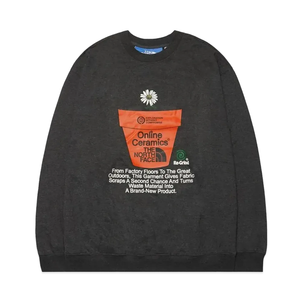 The North Face X ONLINE CERAMICS BLACK REGRIND CREW SWEATSHIRT "Black"