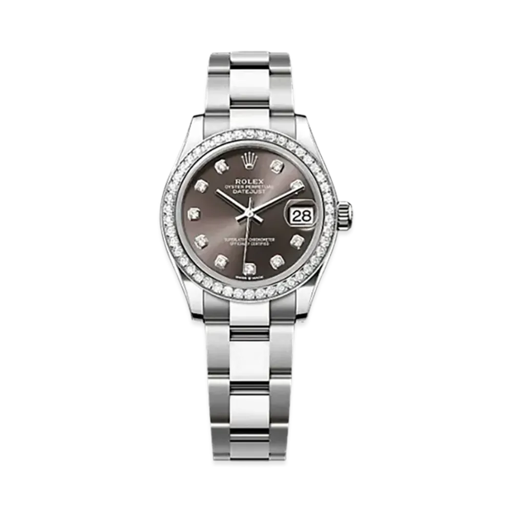 ROLEX Datejust 31 Oystersteel & White Gold Diamonds "Brown"